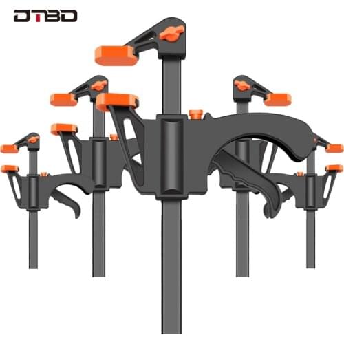 DTBD 4 Inch Clip Quick Ratchet Release Speed Squeeze Wood Working Work Bar F Clamp Clip Kit Spreader Gadget Tools DIY Hand Tool