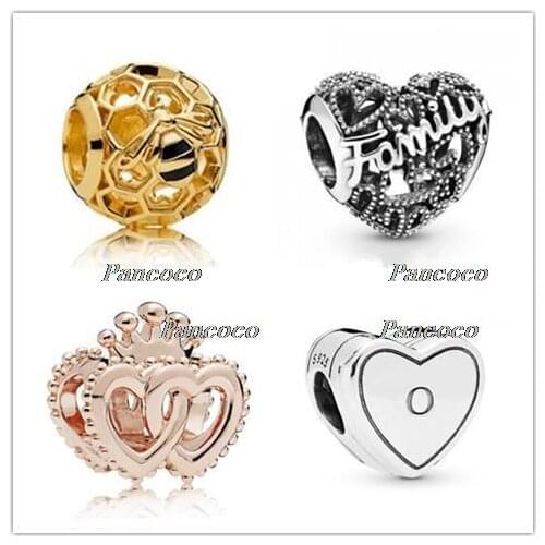 925 Sterling Silver Charm Family Blooming Heart Charm Beads Fit Women Pandora Bracelet & Necklace Diy Jewelry