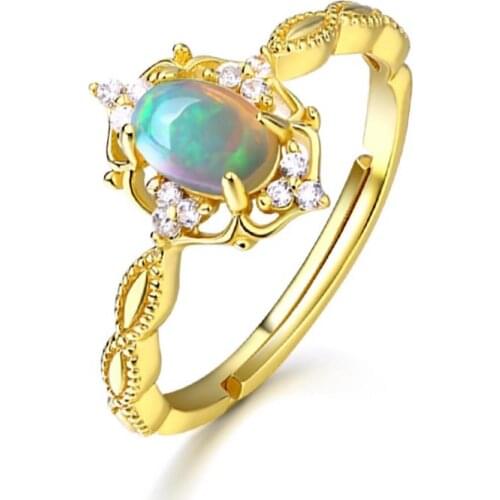 S925 Sterling Silver Rings for Women Floral Vintage Color Gold Filled Ring Fine Jewelry Gifts Ring for Wedding anillos mujer