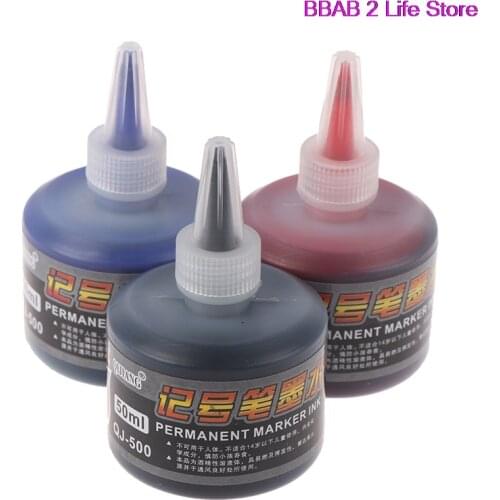 1pc 50ml Permanent Instantly Dry Graffiti Black Blue Red Oil Marker Pen Refill Ink For Pens