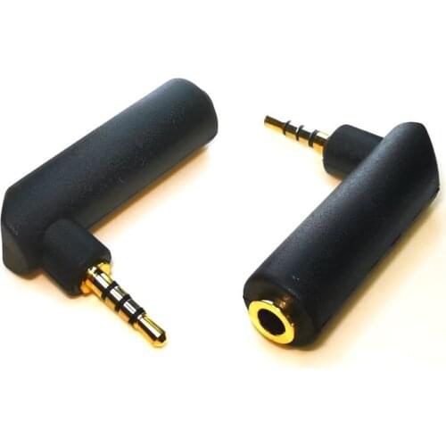 10PCS 4Poles Stereo 2.5mm Male Plug to 3 Pin 3.5mm Female Jack Right Angle Connector Gold Plated 2.5 to 3.5mm 90 Degree Adapter