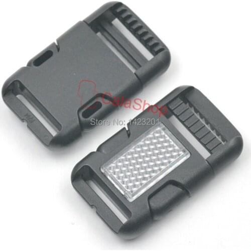10 Pcs / Lot 25mm 1" Side Release Buckle White Reflector For Backpacks Strap Webbing Bag Belt Safety Paracord