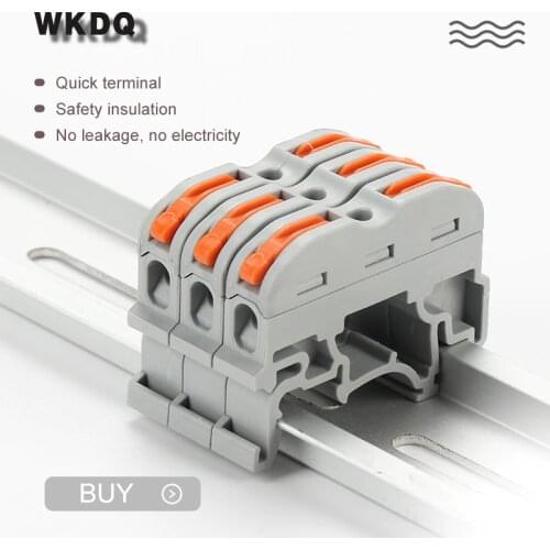 Din Rail Wire Connector Terminal Block PCT-211 Quick Wiring Compact Splicing Conductor Fast Cable Connector Conductor 10pcs