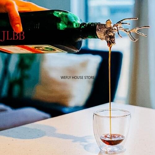 2 Styles of Deer Head Wine Mouth Deer Head Wine Guide Pour Wine Stopper Zinc Alloy Wine Stopper Bartender Tool Wine Accessories