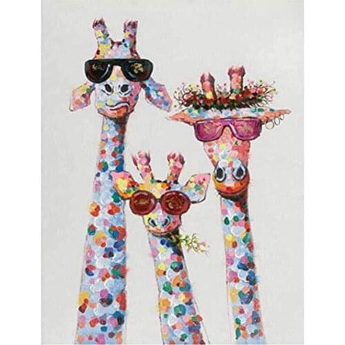 5D DIY Diamond Painting Kits for Adults & Kids Diamond Arts Craft for Home Wall Decor Three Giraffes