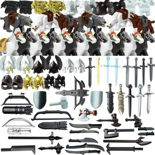 80Pcs/set Ancient Greek Ancient Roman Medieval Building Block Figure Weapon Armor Kit Blocks Assembly Toys For Boys Gifts