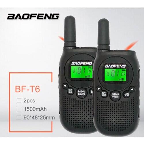 2pcs BAOFENG BF-T6 Mini Walkie Talkie rádio Two Way Radio PMR 446 Kids Woki Toki Children Ham Radio Station Transceiver рация