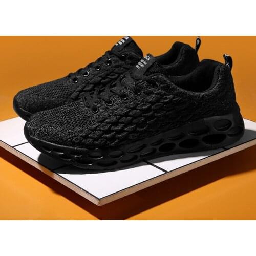 Sneakers white hot fashion para sport s Shoes mesh knitting solid black trainers Fashion sapato sale Men Casual spring for mens