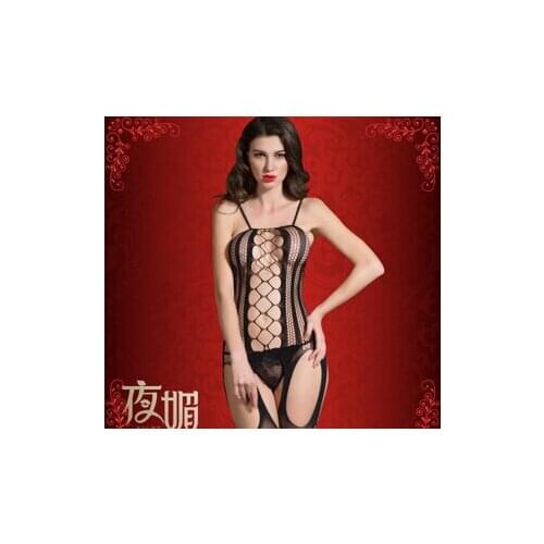 Free shipping Suspenders sexy lingerie fashion sexy womens stockings tight Mesh transparent hollow piece of clothing