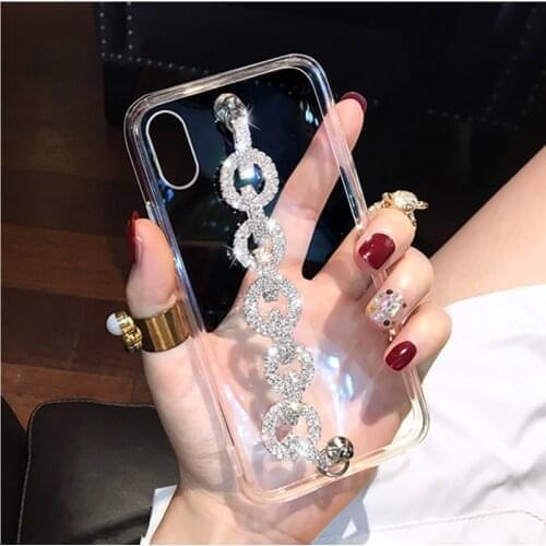 Phone Case For Xiaomi Mi CC9 CC9E Mi 9 SE Mi 9T A3 Lite Y3 Redmi 7 7A Luxury Bracelet Bracket Rhinestones Diamond Glitter Cover