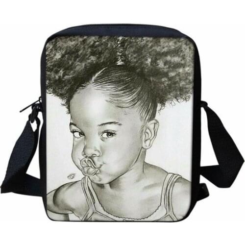 Black Art Afro Girl African Women Messenger Bag Crossbody Bag For Woman Purse Small Phone Coin Couple Shoulder Handbags Criança