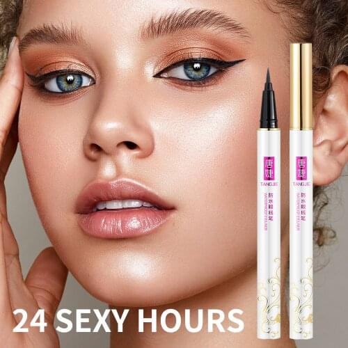 Black 24hr Stay Long Lasting No smudging Waterproof Sweatproof Extremely Fine Eye Pen Cosmetic Makeup Liquid Eyeliner