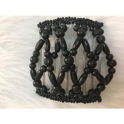 Black wooden beads metal comb girls wedding pary best gift magic comb 10 pcs /lot