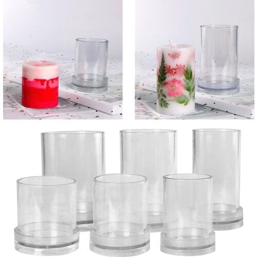 Plastic Candle Making Mold Clear Cylinder DIY Candle Mould Model Supplies