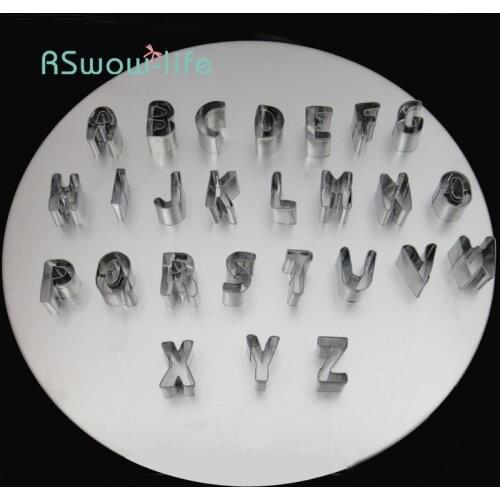 26Pcs DIY Stainless Steel Biscuit Mold Food 26 English Alphabet Biscuit Mold For Kitchen Tool Set