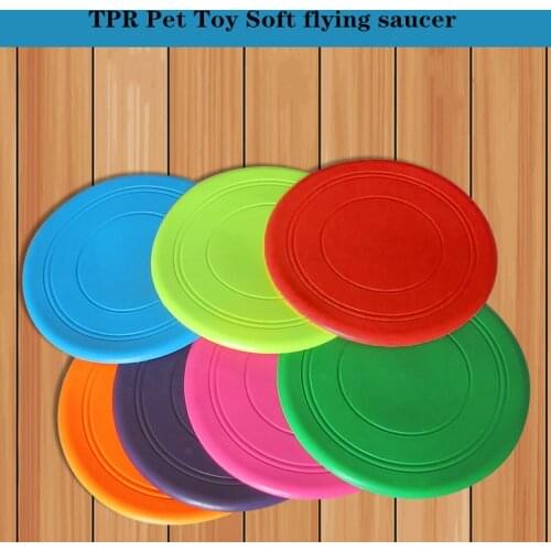 Dog toy pet flying saucer TPR toy dog training interactive round floating water-resistant bite pet supplies, Q59