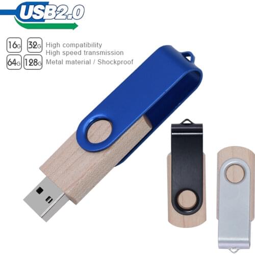 Walnut Wooden USB flash drive Usb 2.0 4GB 16GB 32GB 64GB 128GB pendrive U disk memory stick with metal keychain wedding gifts