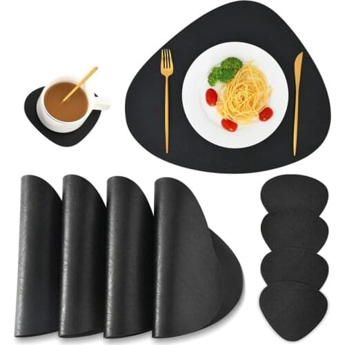 Leather Custom-Casual Design Home Kitchen Decoration Service Team Party Leisure Yemek4 Personality 8 Piece Black Brown