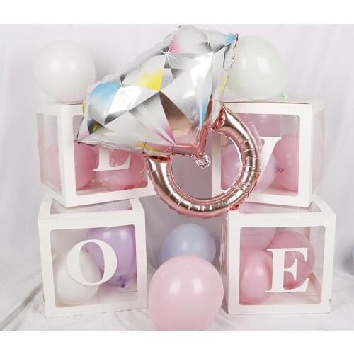 Colorful diamond ring balloon confession proposal decoration aluminum film balloon Valentines day wedding balloon wholesale