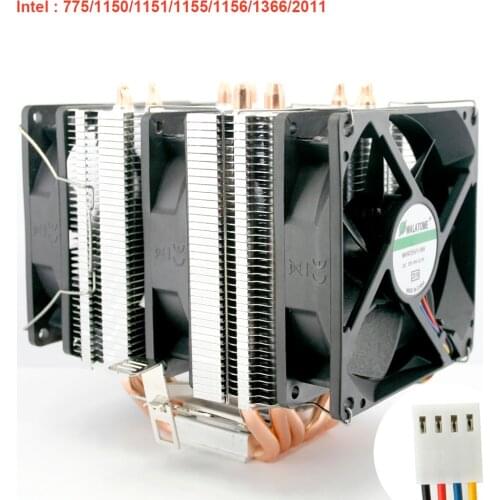 Cpu cooling Fan 6 Heat Pipe 4-wires cooling Fan Radiator Cooler Heat Sink For Intel LGA 775/115X/1366