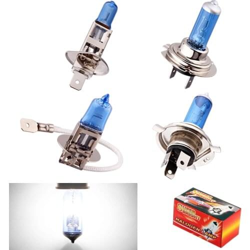 Super Bright Halogen Bulbs H1 H3 H4 H7 H8 H9 H11 9005 HB3 9006 HB4 100W 6000K Car Headlight Fog Lights Lamp White parking