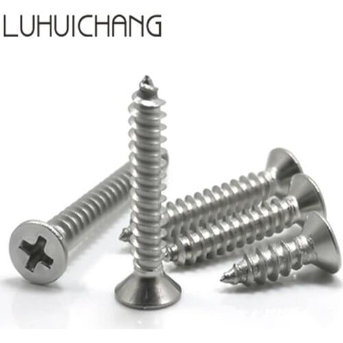 Luchang M4 M5 50pcs Stainless steel Self-tapping screws phillips Screws counter-sunk wood screws computer small screw