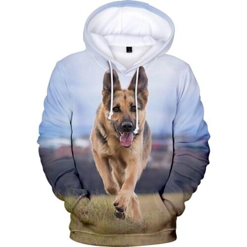 2020 New Mens Clothing Street Hoodies Pullover 3D Print German Shepherd Boys Girls Hooded Fashion Casual Sweatshirt Clothes