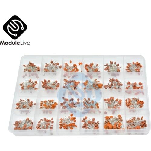 960pcs/Set 24value*40pcs=960pcs 2pf-0.1UF 50V Ceramic Capacitor Assorted kit Assortment Set + Box Diy Tools