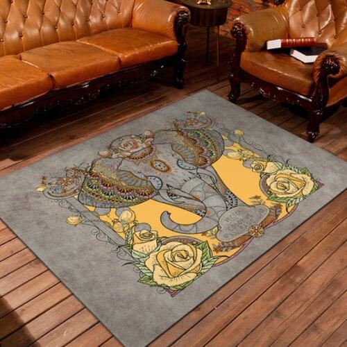 Bohemian Art Printed Animal Kitten Floor Mat Door Mat Anti-slip Mat Carpet Bedroom Living Room Home Decoration
