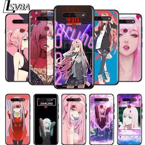 Zero two fanart cute For LG G8 V30 V35 V40 V50 V60 Q60 K40S K50S K41S K51S K61 K71 K22 K31 K42 K92 ThinQ Black Soft Phone Case