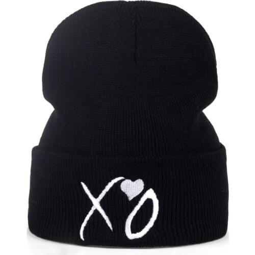 2017 New fashio Skullies Beanies XO caps Warm hat lady men print hip hop hat autumn winter warm caps street leisure knitted hat