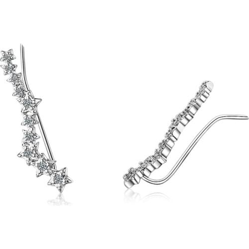 New Arrival Lady Silver 925 Sterling Earrings For Women Jewelry Fashion Zircon Star Stud Earring Girls Party Accessories Female