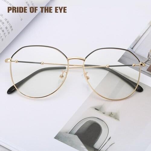 Blue Light Blocking Glasses Computer Metal Frame Glasses for Men Women Unique Artistic Fashion Retro Geometry Type Spectacles