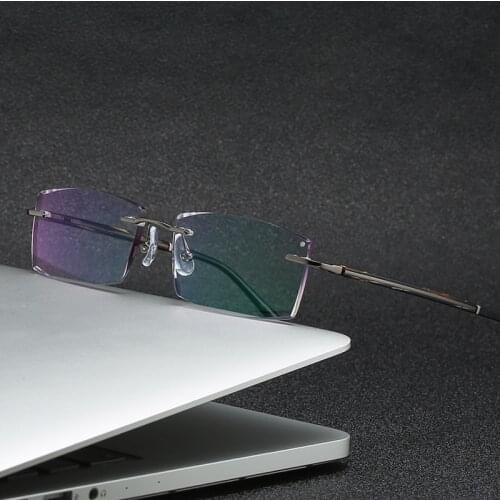 ZIROSAT 52033 Men Alloy Titanium Rimless Glasses Frame Male Square Ultralight Man Frameless Myopia Optical Frames Eyewear