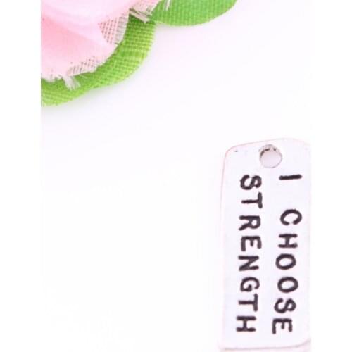 Necklace Pendant For Women Men Rectangle Shape I CHOOSE STRENGTH Written Personality Design Zinc Alloy Provide Dropshipping