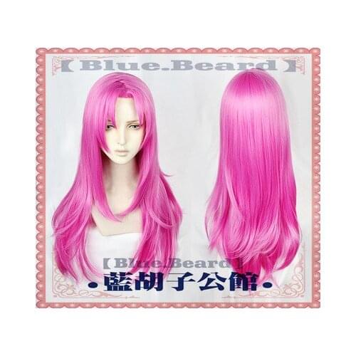 Anime BOSS Diavolo Diaboro Cosplay Wig JOJOs Bizarre Adventure Golden Wind Wig Long Straight Pink Synthetic Hair +Wig Cap