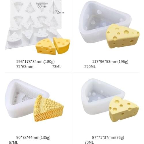 Cheese Mold Silicone Cheese Shape Mold Baking Mold for Chocolate Cake Biscuit Soap Kitchen Mold