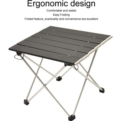 Camping Table Folding Side Table Aluminum Alloy Picnic Desk Portable Outdoor Beach Table Durable Light Folding Desk Outdoor