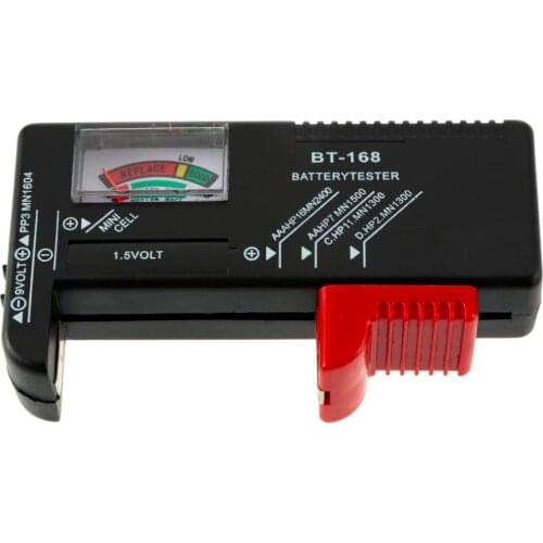 BT168 Voltage Tester AA/AAA/C/D/9V/1.5V Universal Button Cell Battery Colour Coded Meter Indicate Checker BT-168