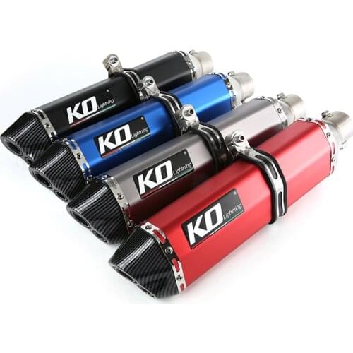 Universal 38-51mm Motorcycle Exhaust Pipe Aluminum Dual-outlet Mufflers No DB Killer Escape Dirt Bike Scooter Exhaust Tips 470mm