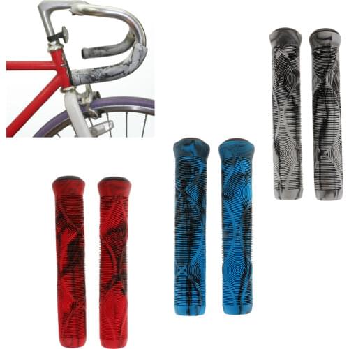 BMX MTB Bicycle Bikes Grips Rubber Handlebar Lock-on Fixed Gear Bike Parts
