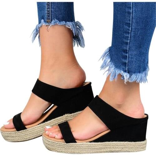 Women Sandals Plus Size Gladiator Wedges Summer Shoes Sandals Pumps Buckle Strap Open Toe Platform Sandals Zapatos Mujer 35-43