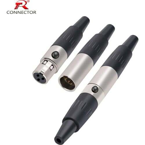 1set Mini XLR plug&jack,Mini Aviation Connector, 3 4 5 pins, Zinc Alloy+copper pins, for MIC Microphone Audio Video Connecting