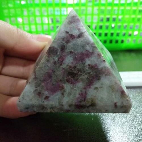 1PCS 50mm NATURAL RARE Red Tourmaline QUARTZ CRYSTAL Pyramid HEALING