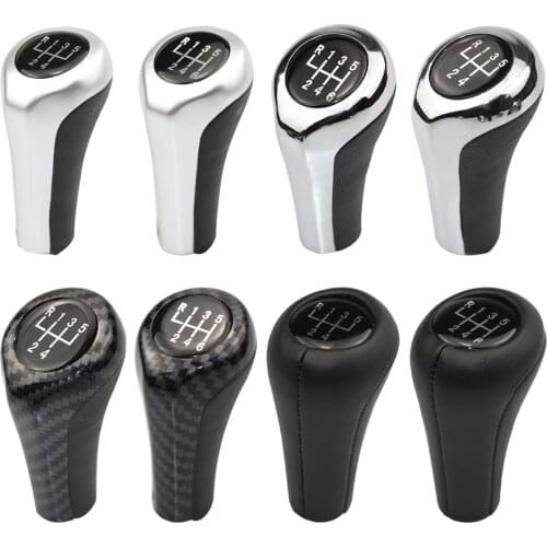 1PC Chromed Matte Carbon Gear Shift Knob For BMW 1 3 5 6 X1 X3 X5 Series E46 E53 E60 E61 E63 E65 E81 E82 E83 E87 E90 E91 E92 M