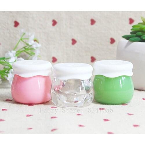10g 10/30/50pcs Empty Acrylic Cosmetic Fruit Jam Facil Cream Jar,DIY Beauty Mask Refillable Pot, Portable Makeup Tool Container