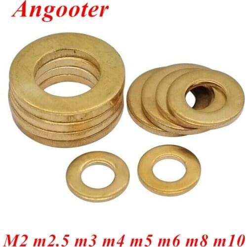 100/10pcs DIN125 M2 M2.5 M3 M4 M5 M6 M8 Seal Plain Washers Brass flat washer Copper flat gasket meson brass seal gasket