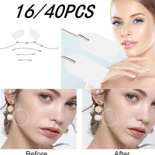 16/40Pcs Set Face Neck Woman Lift Tapes Invisible V-Shape Skin Tighten Anti-wrinkle Sticker