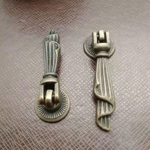 2Pcs Antique Furniture Handle Vintage Cabinet Knobs and Handles Kitchen Drawer Wardrobe Cupboard Grip Pull Knobs w/Screws