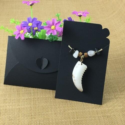 20pcs Paperboard Envelope + 20pcs Necklace display card,Packing Earrings Necklace jewelry storage Bags 15x10cm